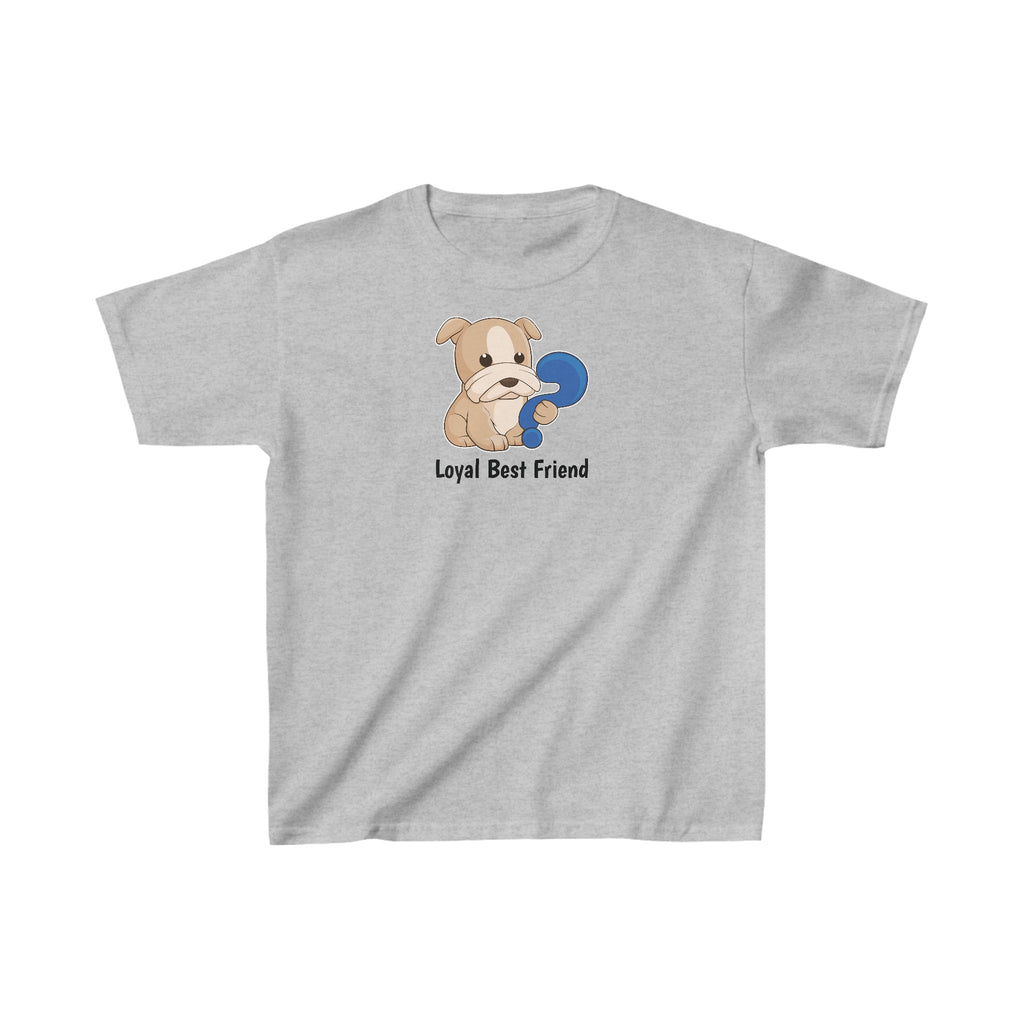 A short-sleeve grey shirt with a picture of a dog that says Loyal Best Friend.